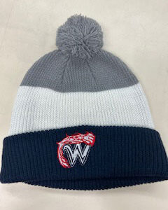 07 Curling - Striped Beanie Hat W Comet Logo